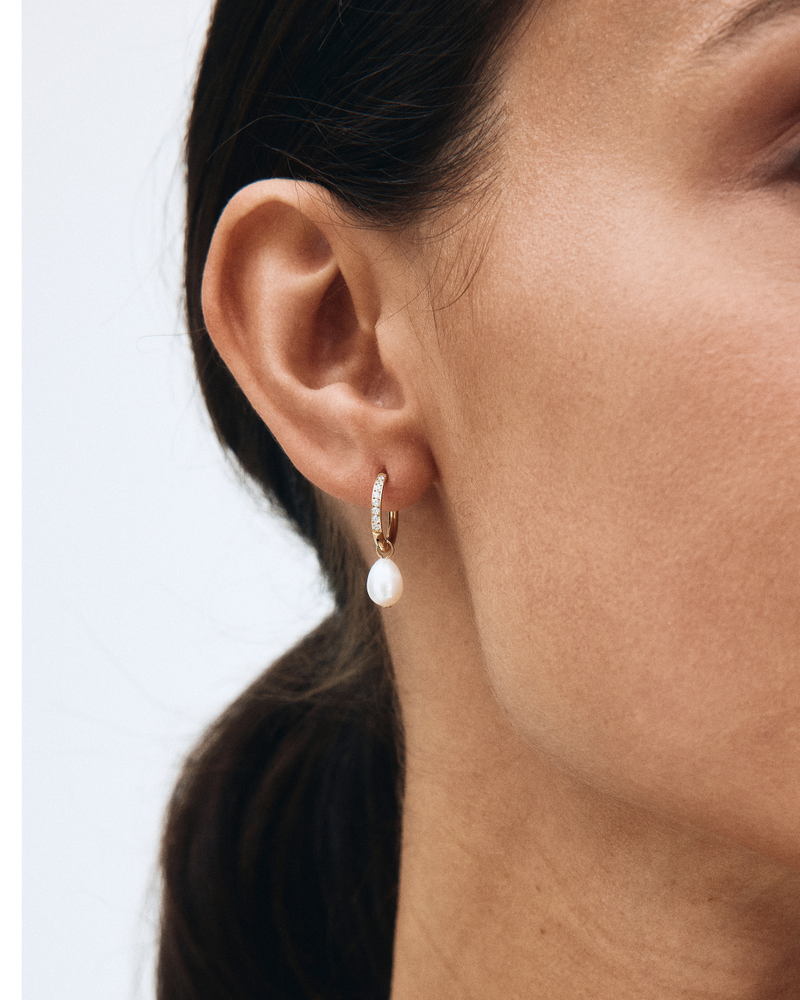 Perla Hoops Sparkle Creolen Gold