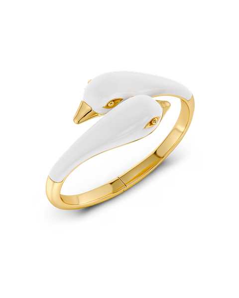 Lovebirds Bangle Gold bracelets Kulta/Valkoinen