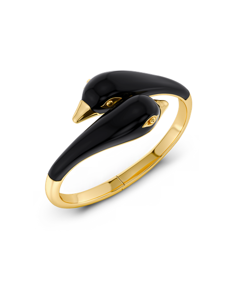 Lovebirds Bangle Gold bracelets Goud/Zwart