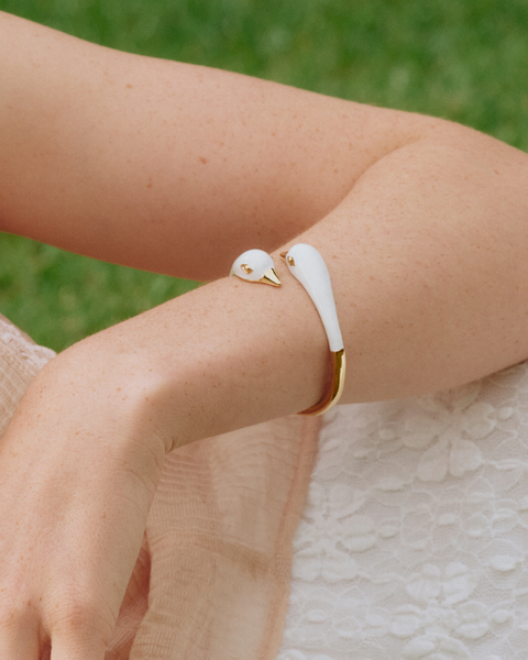 Lovebirds Bangle Gold bracelets Guld/vit