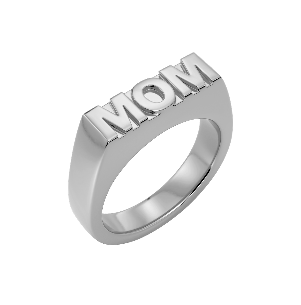 Mom Signet Ring Hopeiset sormukset Hopea