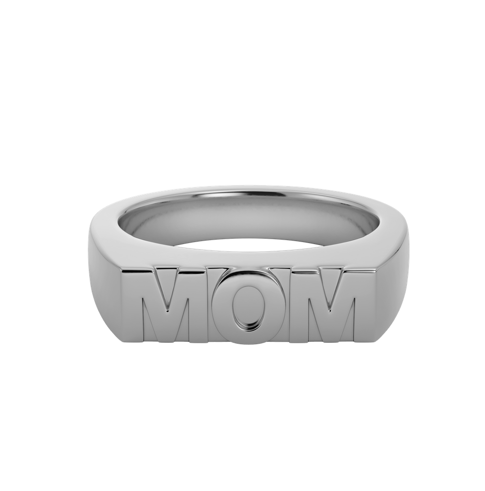 Mom Signet Ring Hopeiset sormukset Hopea