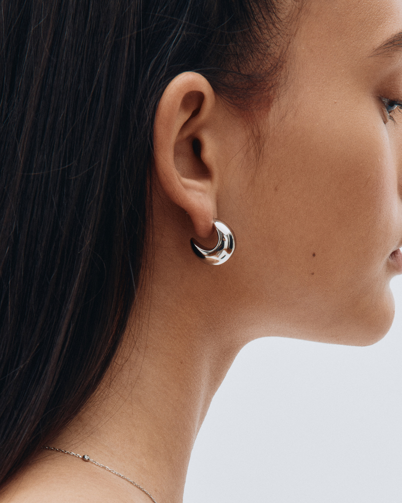Bold Creoles S Earrings Silver