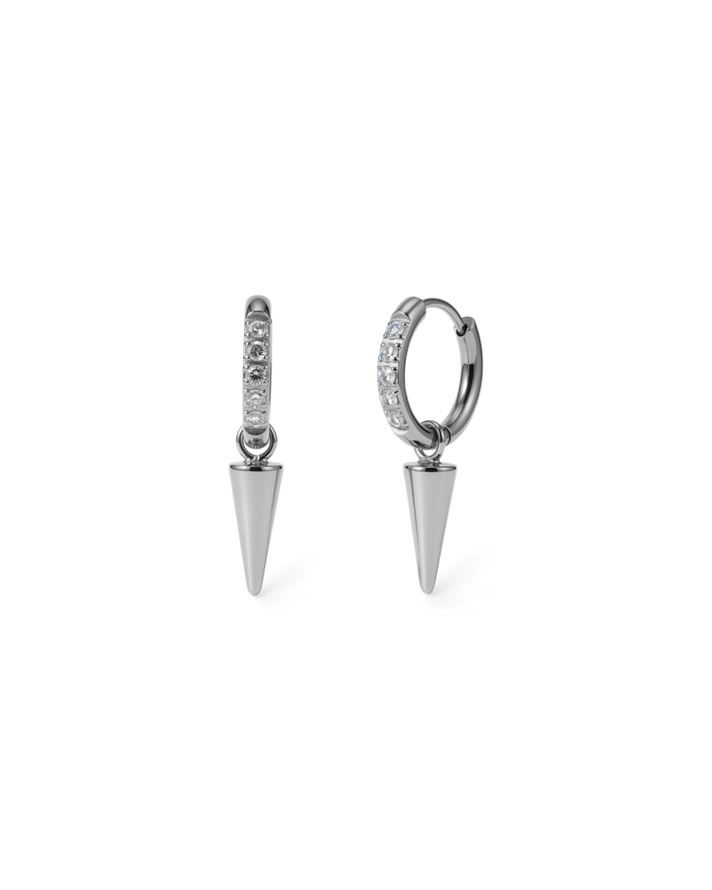 Peak Hoops Mini Sparkle Creolen Silber