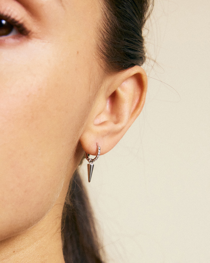 Peak Hoops Mini Sparkle Creolen Silber