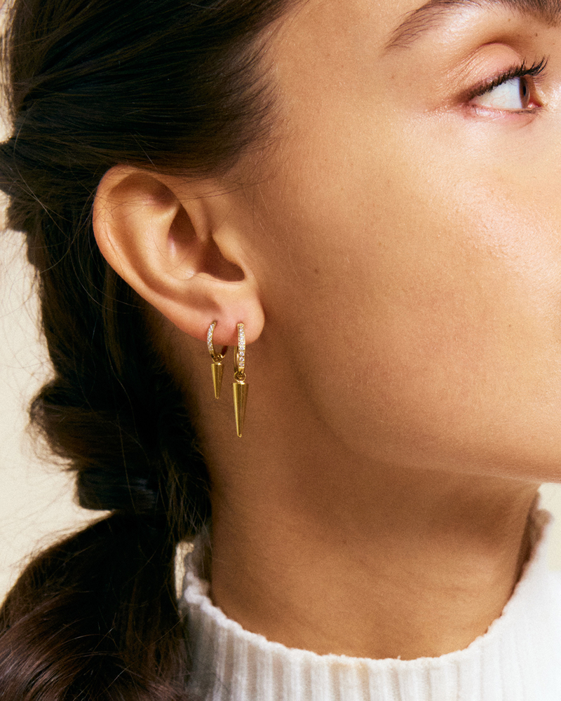 Peak Hoops Mini Sparkle Hoops Gold