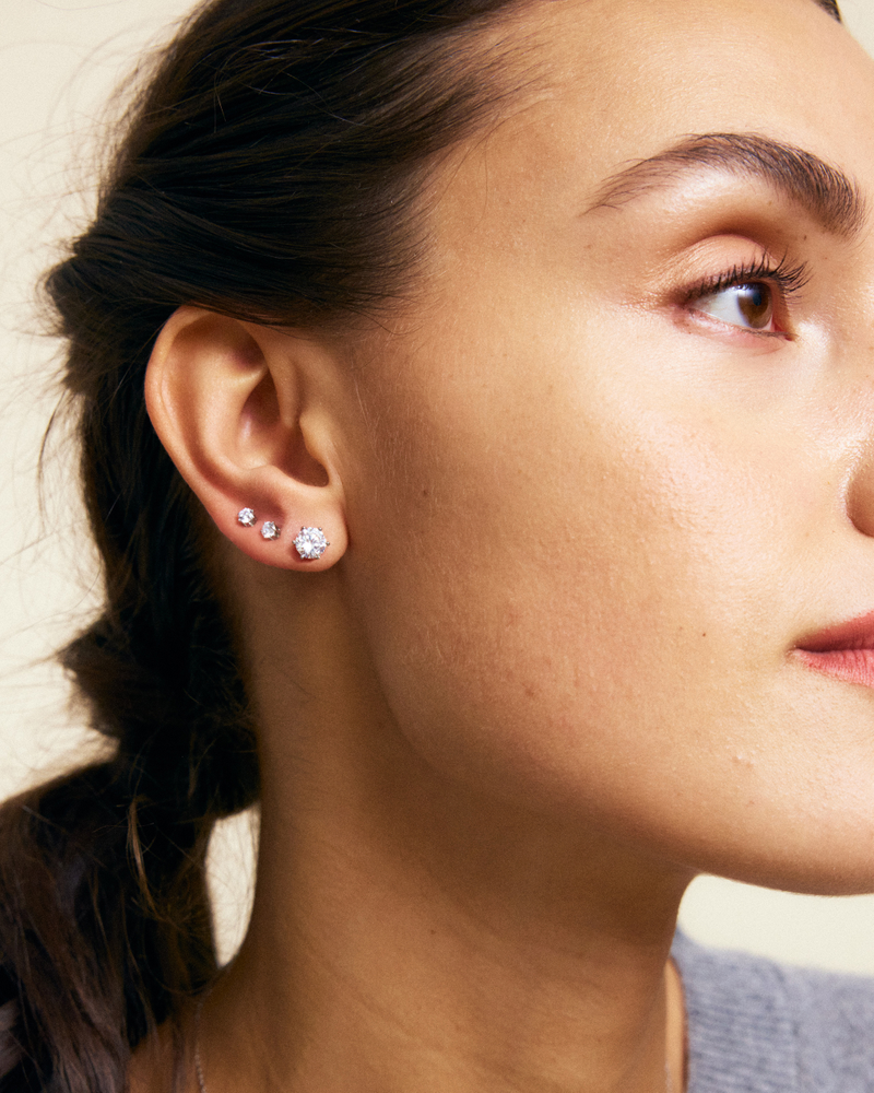 Crown Studs Mini Studs Silver