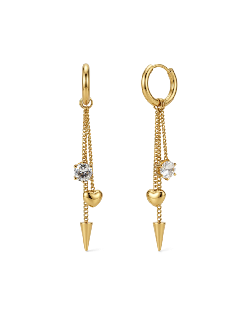 Peak Hoops Multi Heart Hoops Guld