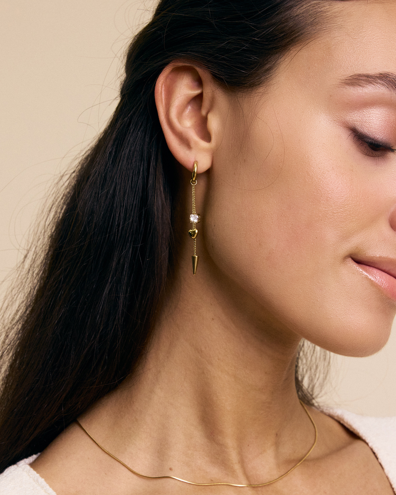 Peak Hoops Multi Heart Hoops Guld