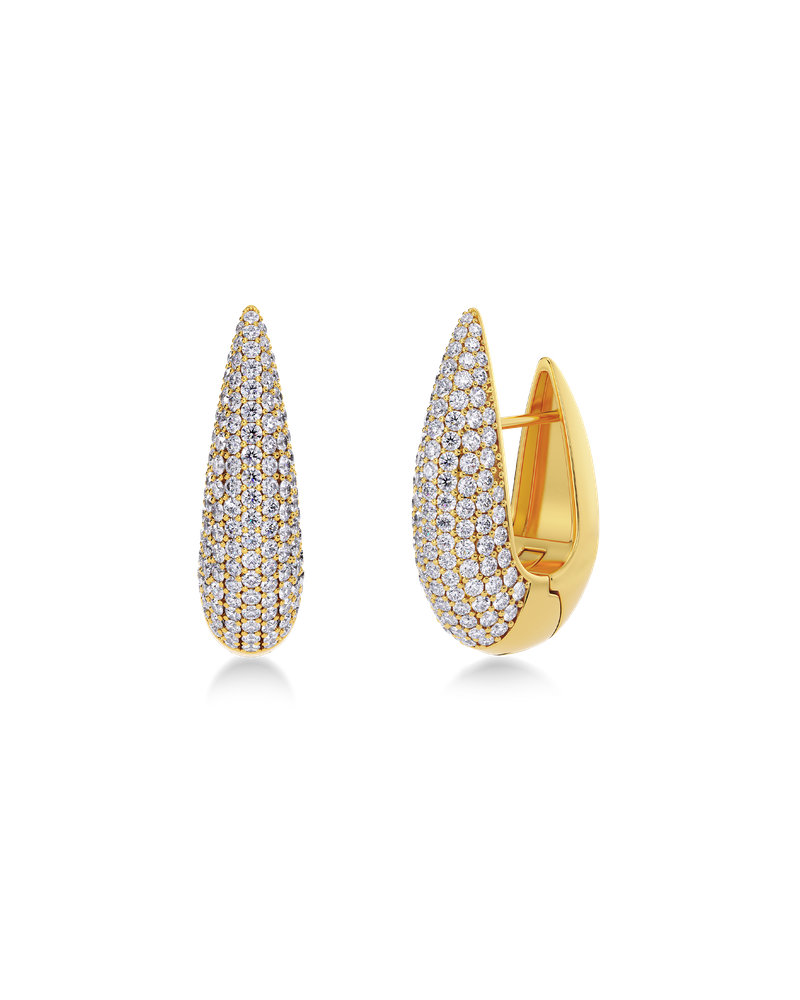 Crest Pavé Hoops L undefined Gold