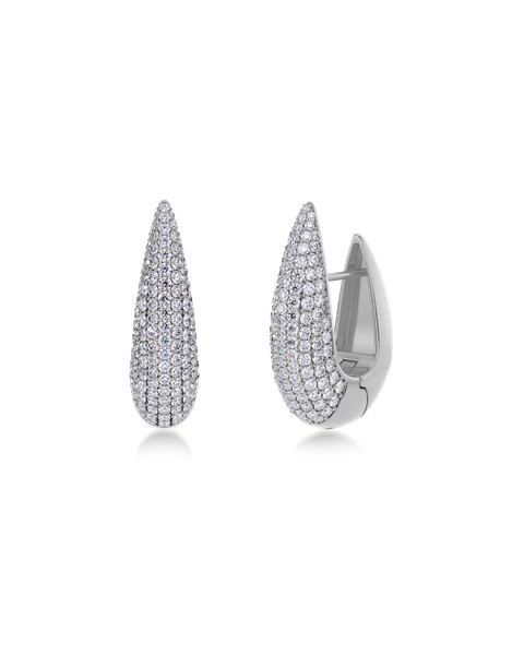Crest Pavé Hoops L Silver jewellery Silver