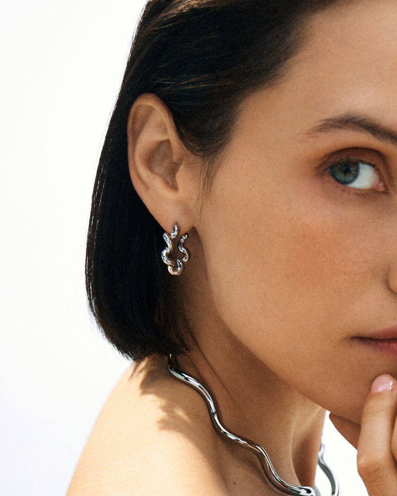 Spiral Hoops L Hoops Sølv