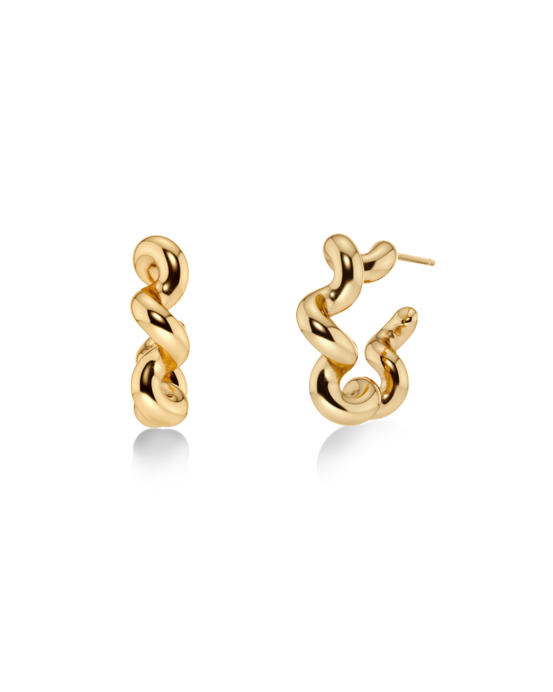 Spiral Hoops L Hoops Gold