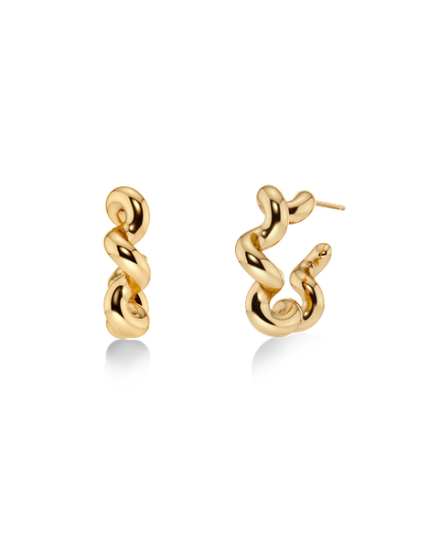 Spiral Hoops L Gold earrings Kulta
