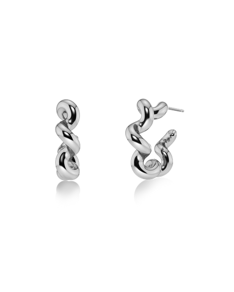 Spiral Hoops L Jewellery Sølv