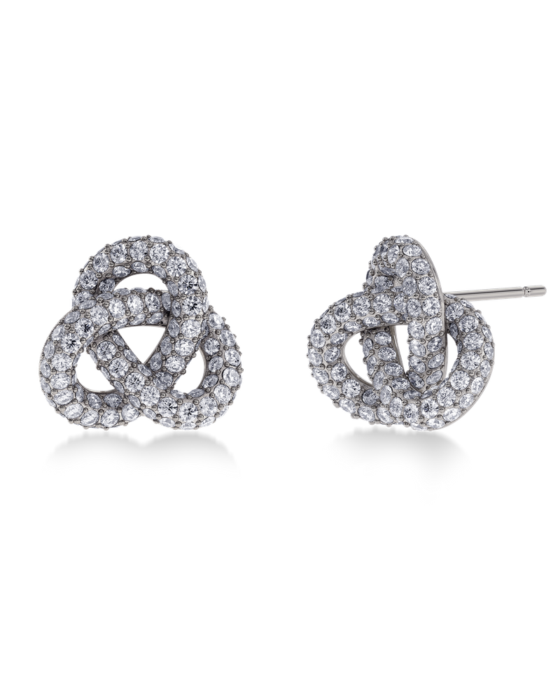 Infinity Knot Sparkle Studs L Oorknopjes Zilver