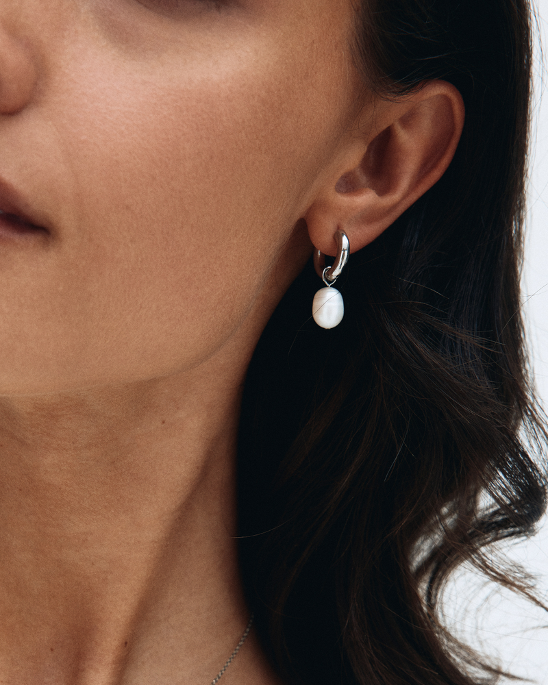 Perla Hoops L Hoops Silver
