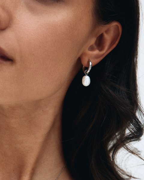 Perla Hoops L Bestsellers Silver
