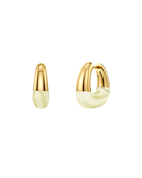 Lore Hoops L Gold earrings Gold/White