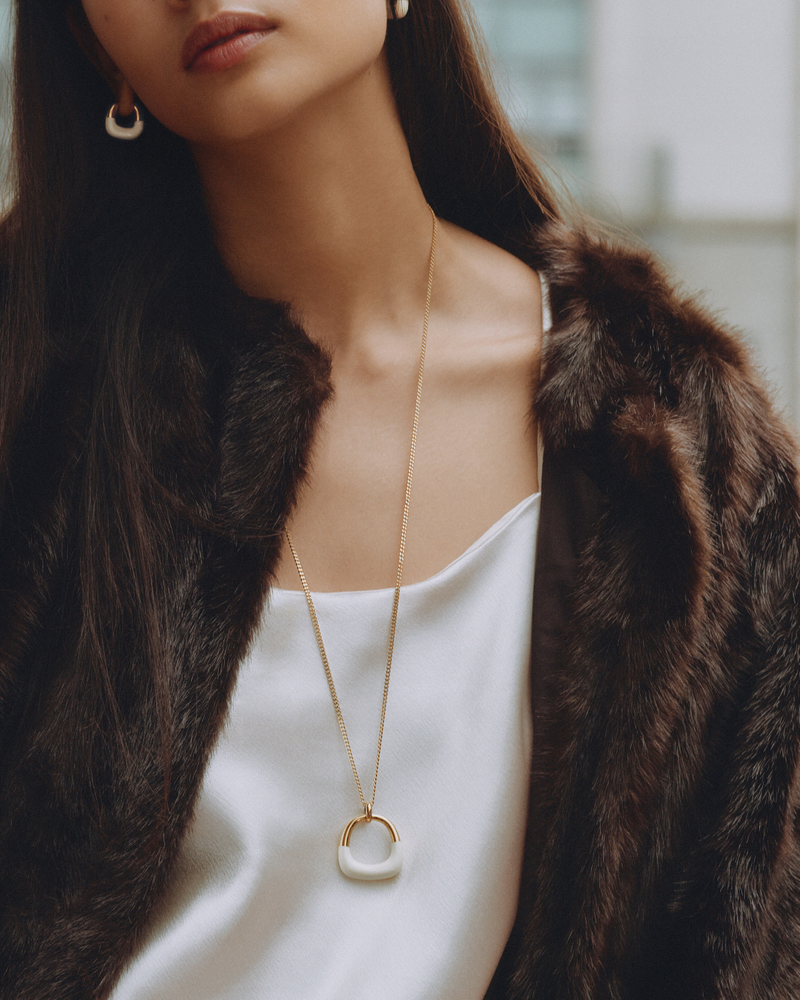 Lore Necklace Guldhalsband Guld/vit