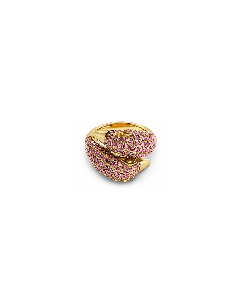 Lovebirds Ring Sparkle Guldringe Guld/Pink