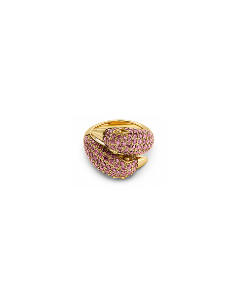 Lovebirds Ring Sparkle Gold rings Guld/Rosa