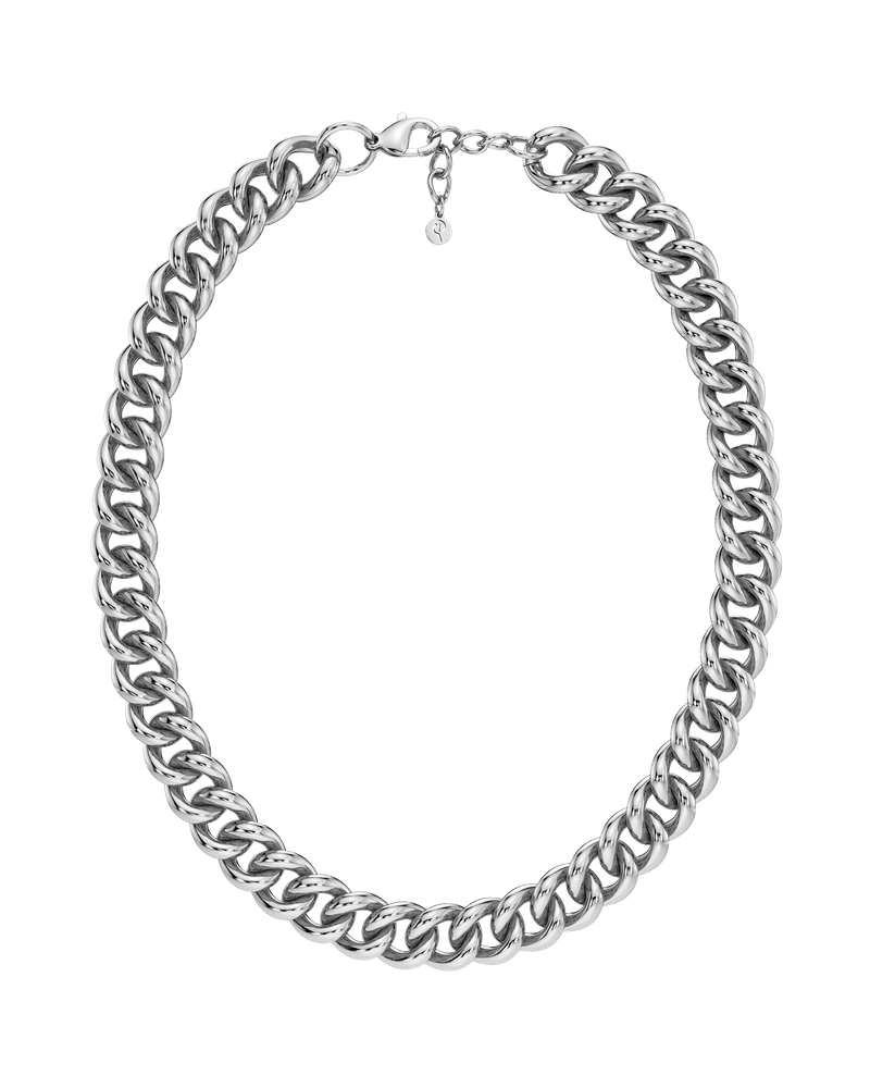 Bold Curb Chain Necklace Silverhalsband Silver
