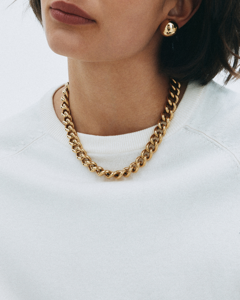 Bold Curb Chain Necklace Goldhalsketten Gold