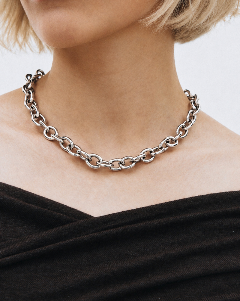 Link Chain Necklace Silverhalsband Silver