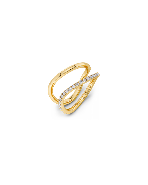 Wave Duo Ring For teenager Guld