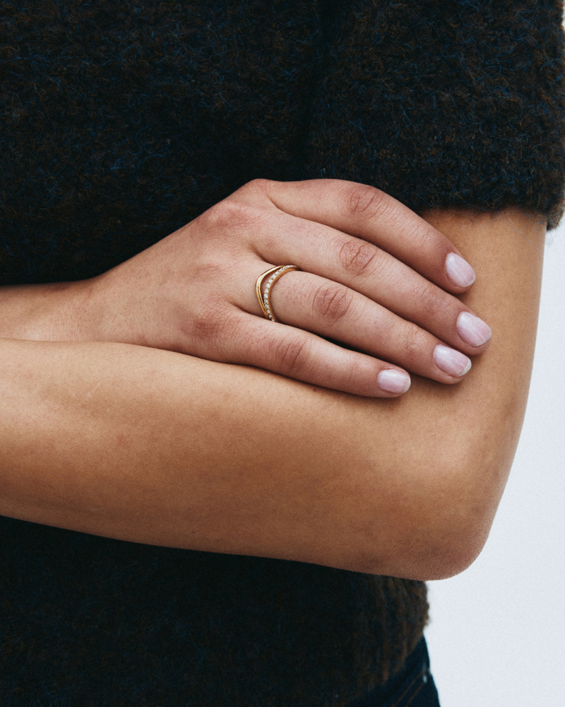 Wave Duo Ring Guldringe Guld