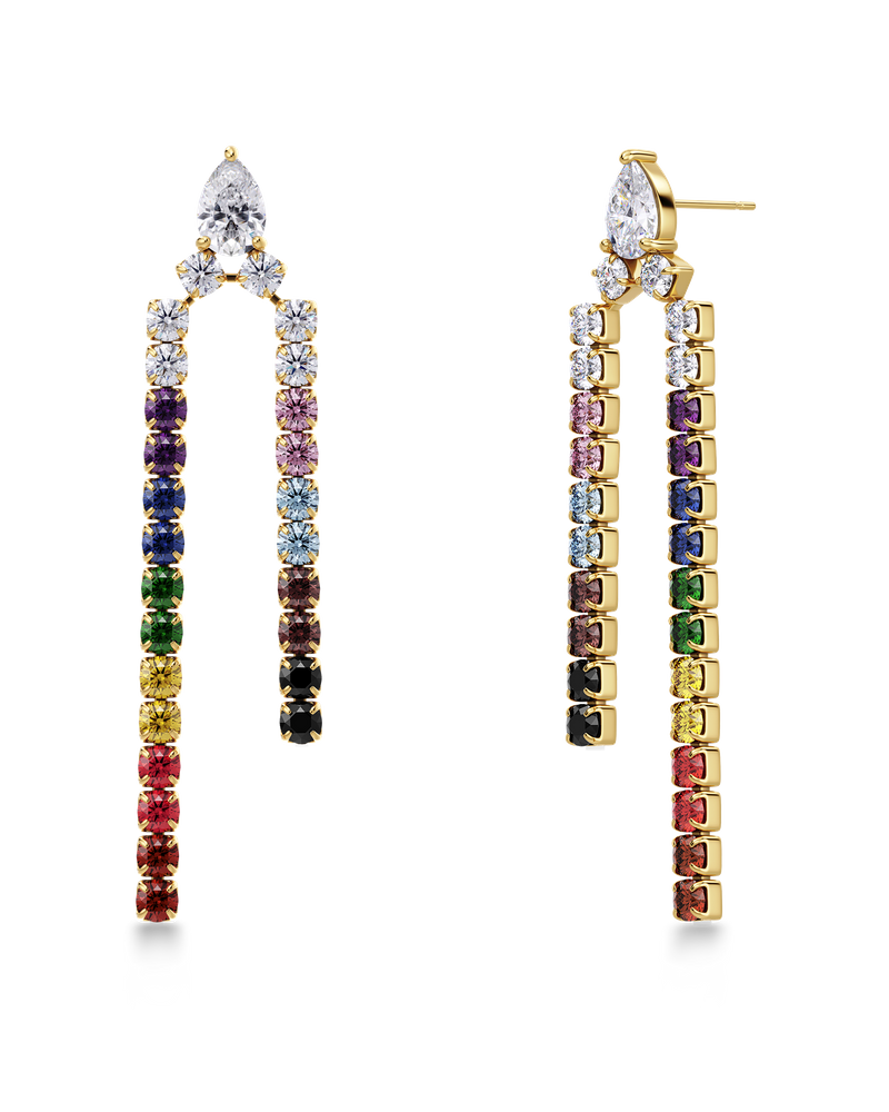 Rainbow Earrings Guldörhängen Guld/Multi