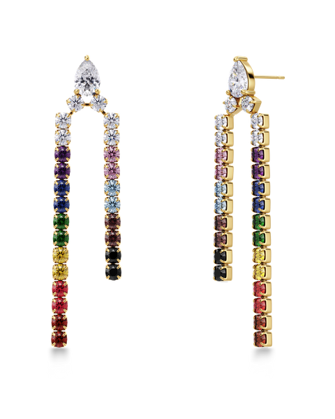 Rainbow Earrings Gold earrings Kulta/Monivärinen