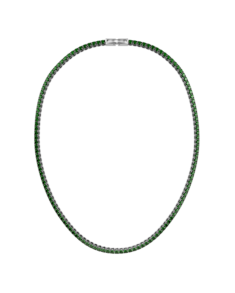 Tennis Necklace Silver necklaces Silver/Green