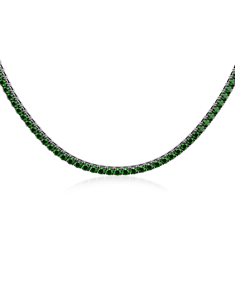 Tennis Necklace Silver necklaces Silver/Green