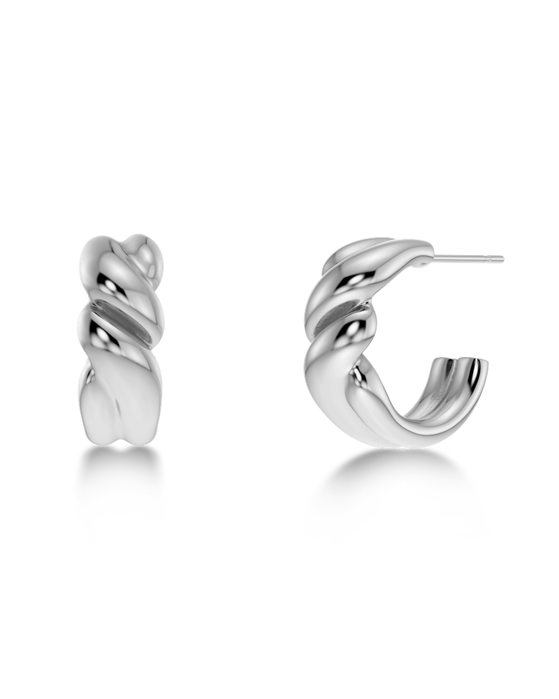 Twist Hoops S Creolen Silber