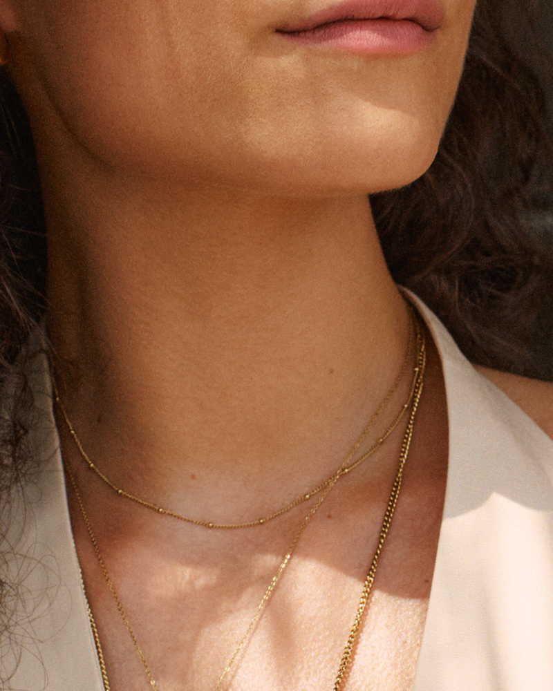 Beaded Chain Necklace Gouden kettingen Goud