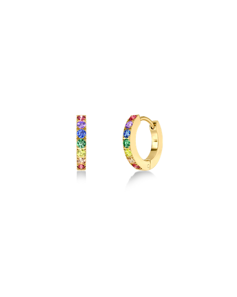 Rainbow Hoops Gold earrings Guld/Multi