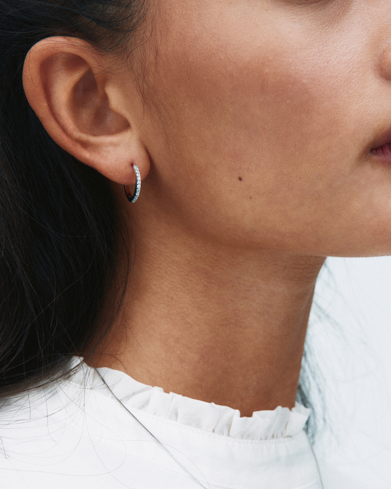 Eternity Hoops L Creolen Silber