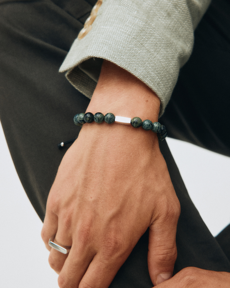Luke Bracelet Silverarmband Grön/Silver