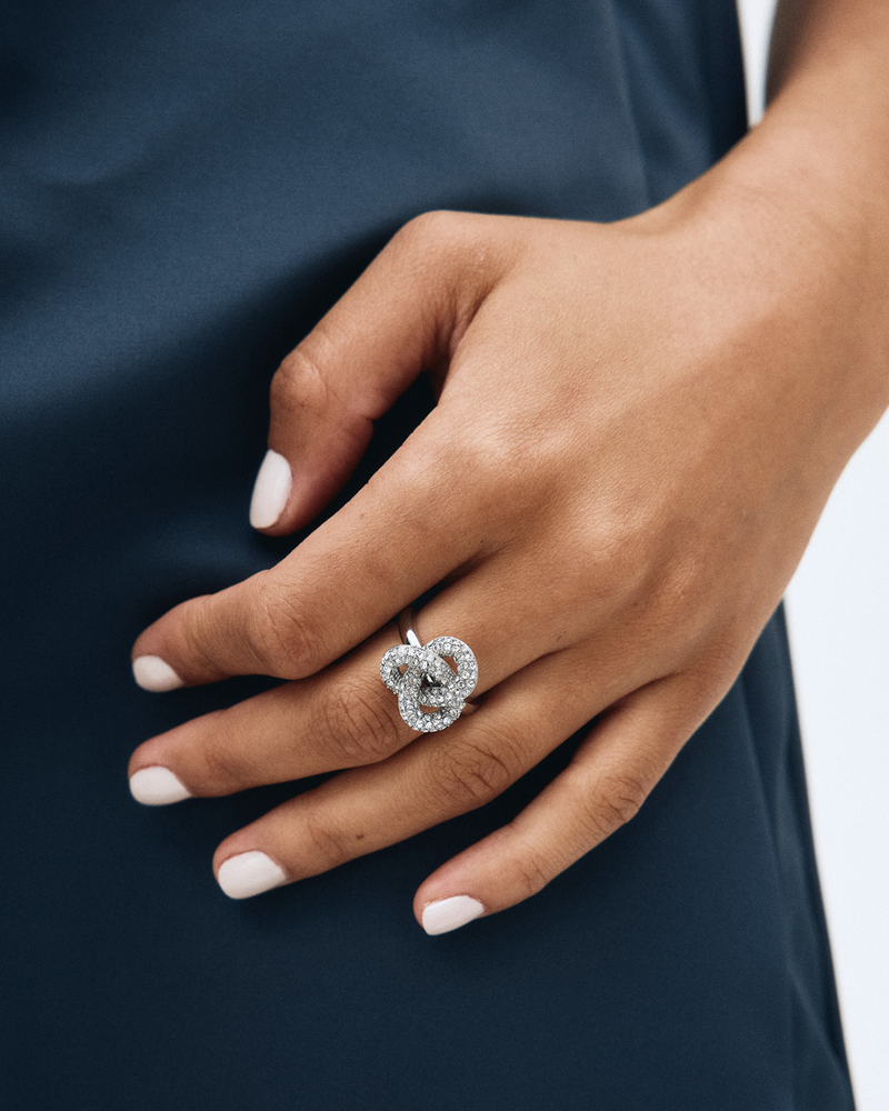 Infinity Knot Sparkle Ring L Silberringe Silber