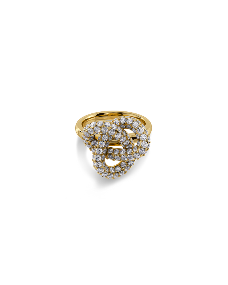 Infinity Knot Sparkle Ring L Gold rings Gold