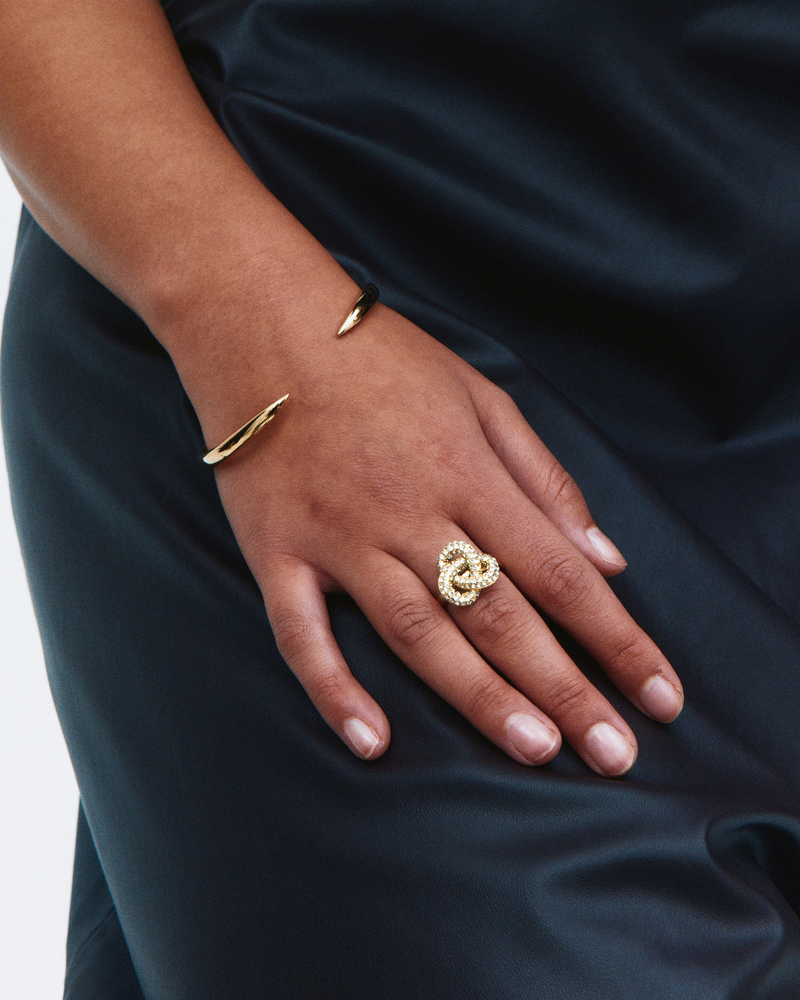 Infinity Knot Sparkle Ring L Gold rings Gold