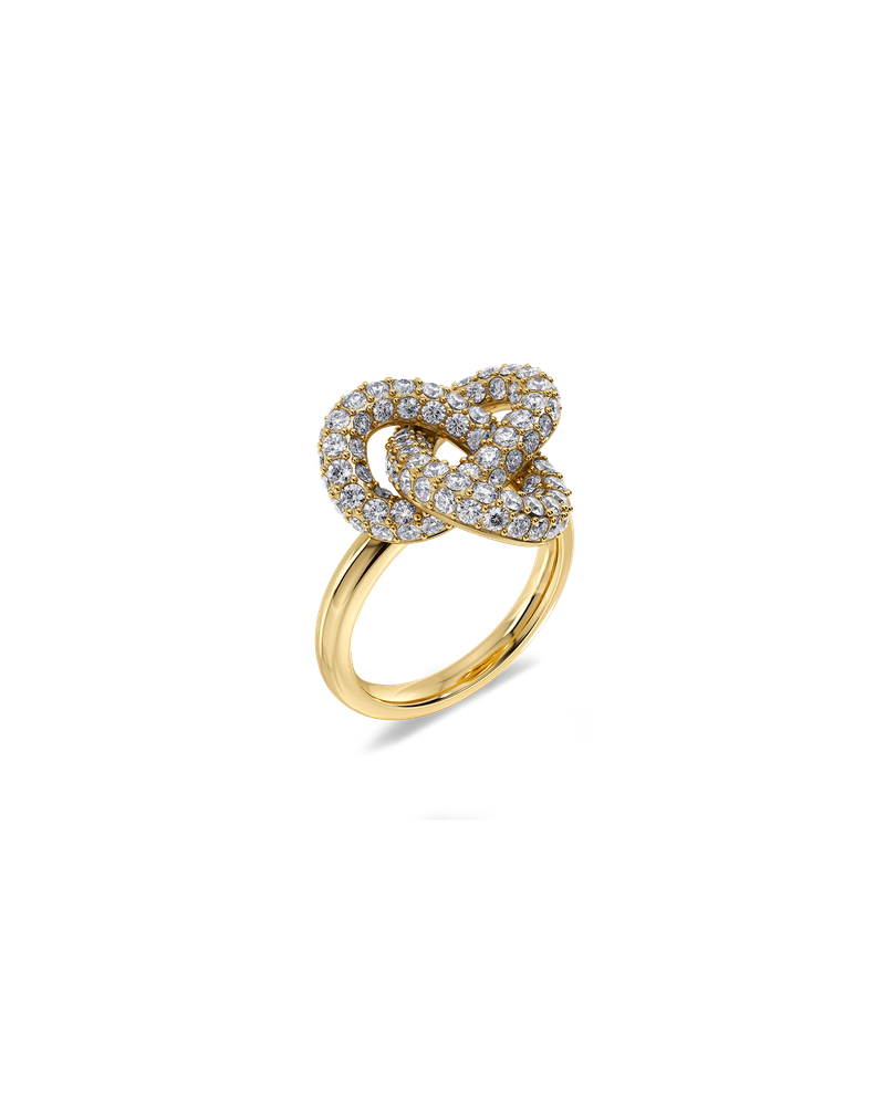 Infinity Knot Sparkle Ring L Gold rings Gold