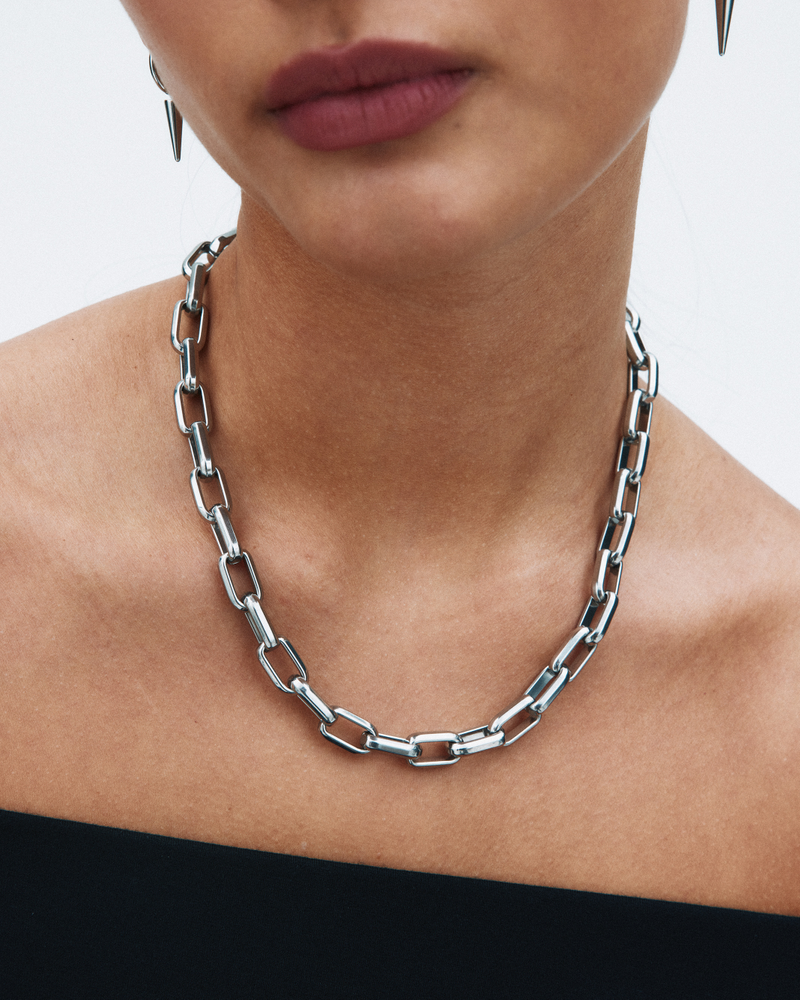 Box Chain Maxi Necklace Silver necklaces Silver