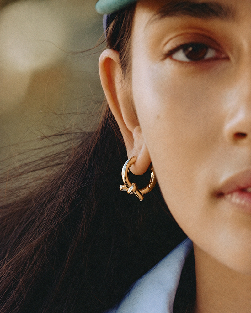 Novel Knot Hoops L Creolen Gold
