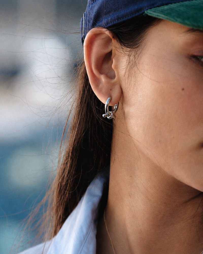 Novel Knot Hoops L Hoops Silver