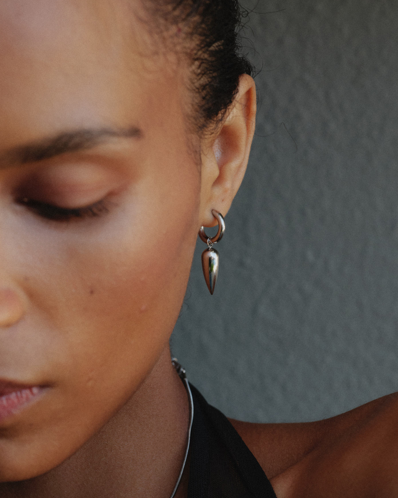 Peak Spike Hoops Creolen Silber